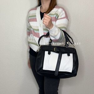 Steve Madden Black White Satchel Crossbody Bag